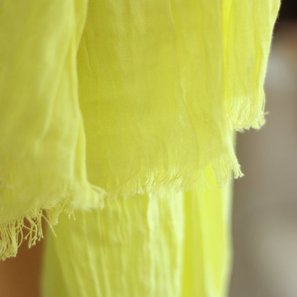 J. CREW Solid Yellow Cotton Wrap or Scarf - Picture 4 of 6